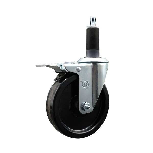 5'' SS Phenolic Swivel 1-1/8'' Expanding Stem Caster Total Lock Brake